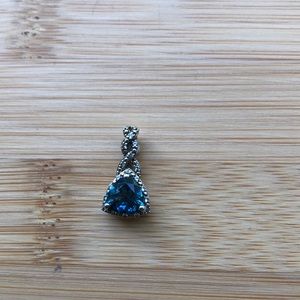 London blue topaz and sterling silver pendant